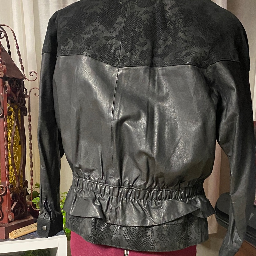 Wilsons Leather Black Patterned Jacket - image 8